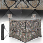 2-Panel See Through Pop Up 2-3 Persons Camouflage Deer Blind with Windows & Carrying Bag