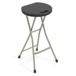 GYMAX Folding Stool, 28in Portable Collapsible Bar Stool with Handle & Steel Frame