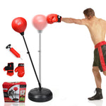 GYMAX Punching Bag for Adults & Teens, Boxing Equipment Set w/Height Adjustable Stand, Gloves & Pump