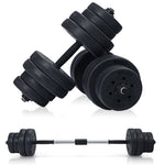 GYMAX Dumbbell Set, 2 in 1 Adjustable Dumbbell Barbell Weight Set, 66lbs Maximum Weight Dumbbell Set of 2, Home Gym Strength Training Equipment
