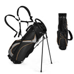 GYMAX Golf Stand Bag, Golf Cart Bags with 8-Way Divider, Rain Hood & Double Shoulder Straps