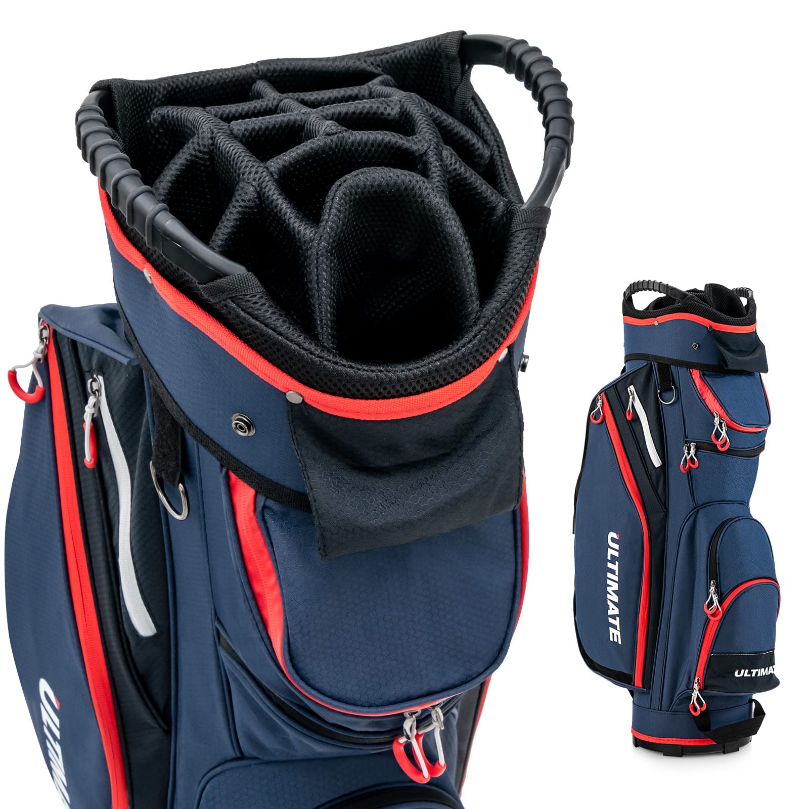 GYMAX Golf Bag, 14 Way Divider Golf Cart Bag with Rain Hood & Cooler B – Gymax