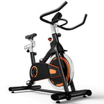 GYMAX Indoor Cycling Bike, Stationary Exercise Bike with LCD Monitor