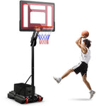 GYMAX Portable Basketball Hoop 5 FT to 10 FT Adjustable Basketball Goal with 10 Heights