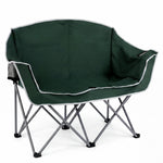 GYMAX Double Camping Chair Oversized Padded 660LBS Heavy Duty Loveseat
