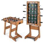 GYMAX Folding Foosball Table, 27” Freestanding Foosball Table with Balls for Family Gaming Room