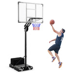 GYMAX Basketball Hoop Outdoor 4.9-10 FT Quick Adjustable Basketball Hoop