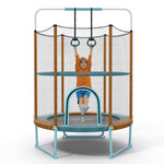 GYMAX 5FT Trampoline for Kids, ASTM Approved Toddler Trampoline with Adjustable Horizontal Bar