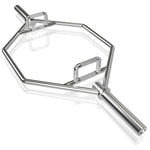 GYMAX Olympic Folding Trap Bar - 56" Chrome Hex Weight Lifting Bar for Squats
