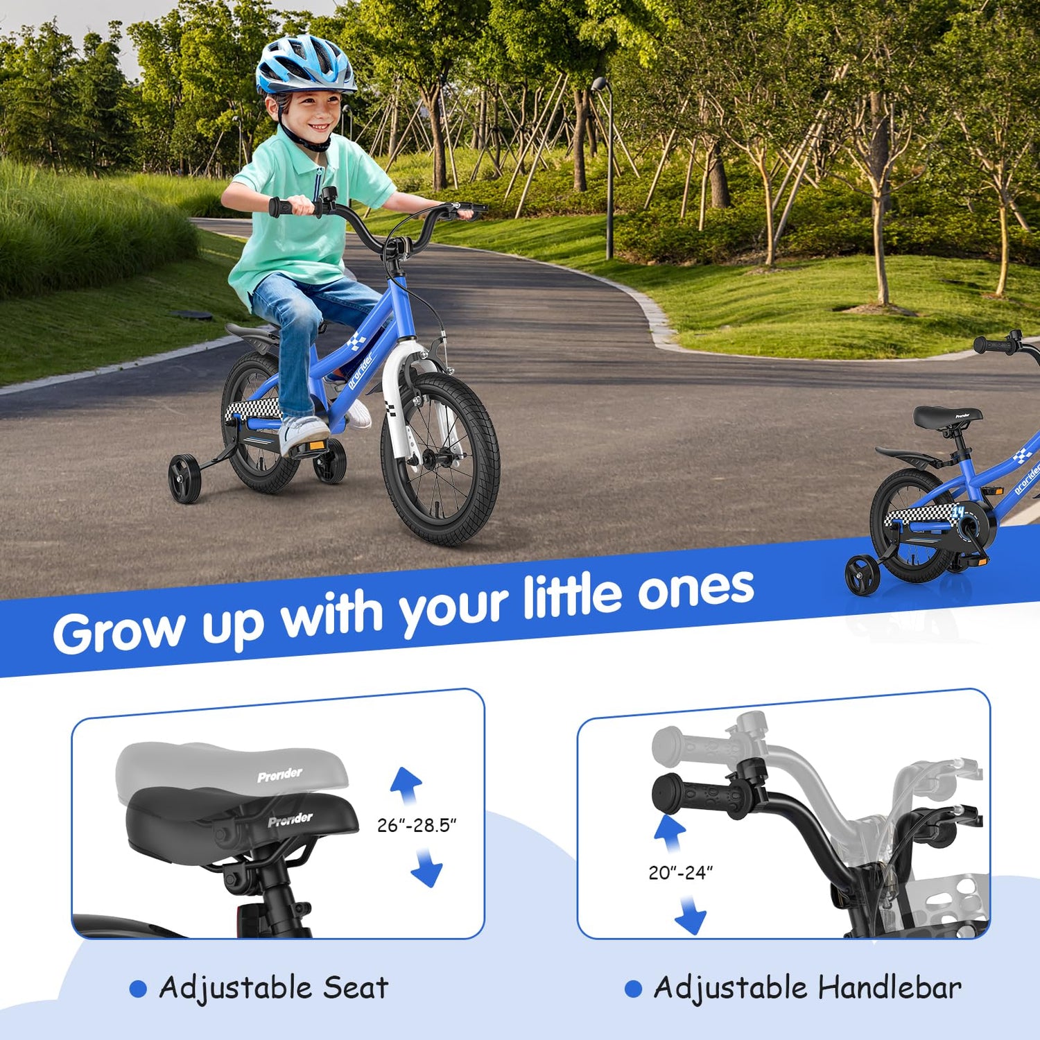 GYMAX 14”/16"/18" Kids Bike for 3-5/4-7/4-8 Years, Childrens Bicycle w/Removable Training Wheels