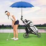 GYMAX Golf Push Cart 3 Wheels Aluminum Folding Height Adjustable Golf Push Trolley
