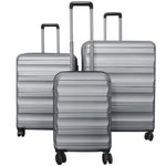 GYMAX Wide Stripe Luggage Sets 3 Pieces