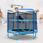 GYMAX 5FT Trampoline for Kids, ASTM Approved Toddler Trampoline with Adjustable Horizontal Bar