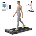 GYMAX Walking Pad, 340LBS Under Desk Treadmill with Remote, APP Control, LED Display & Built-in Wheels
