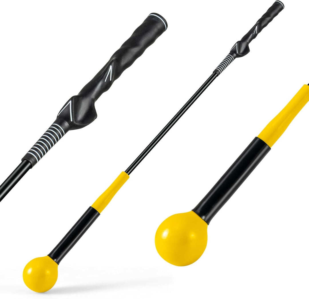 GYMAX Golf Swing Trainer Warm-Up Stick with Grip Trainer for Rhythm