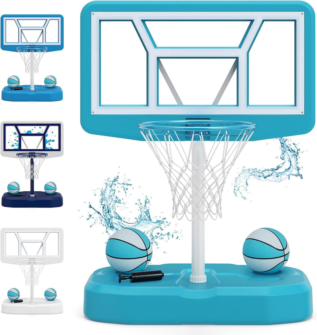 GYMAX Pool Basketball Hoop with 42" Large Backboard & 43" Base