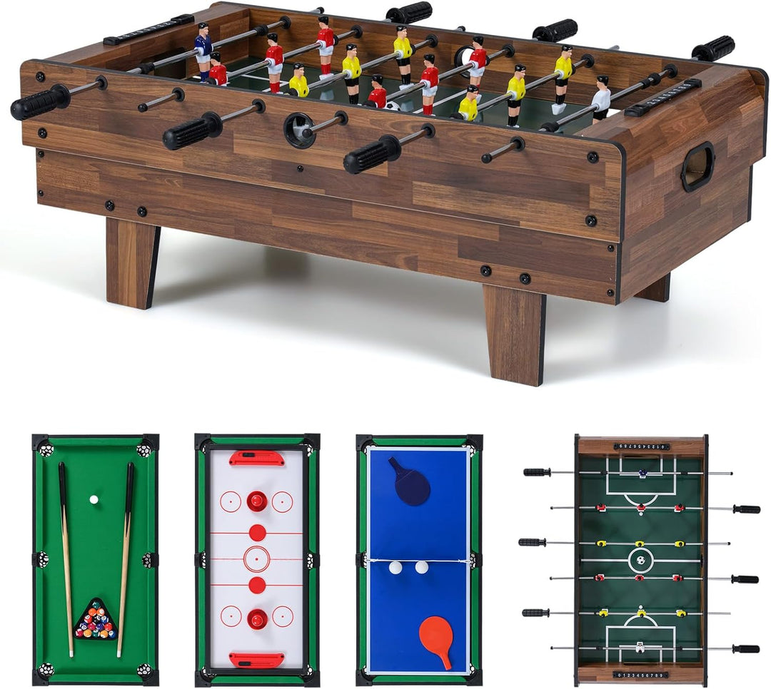 GYMAX 4 in 1 Multi Game Table 32" Combo Game Table Set Includes Foosball