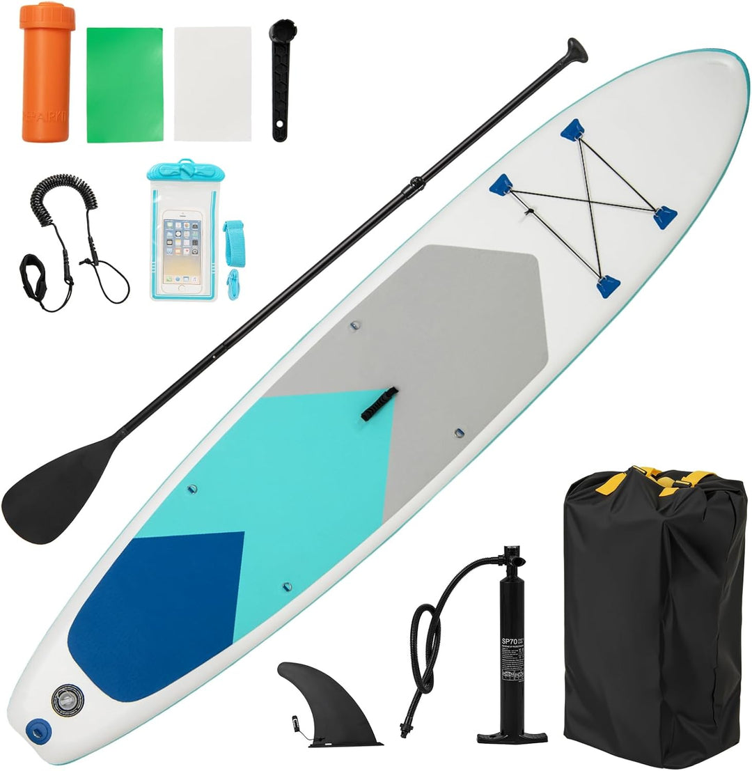 GYMAX Paddle Board 11' x 6" Inflatable Stand Up Paddle Board with SUP Accessories