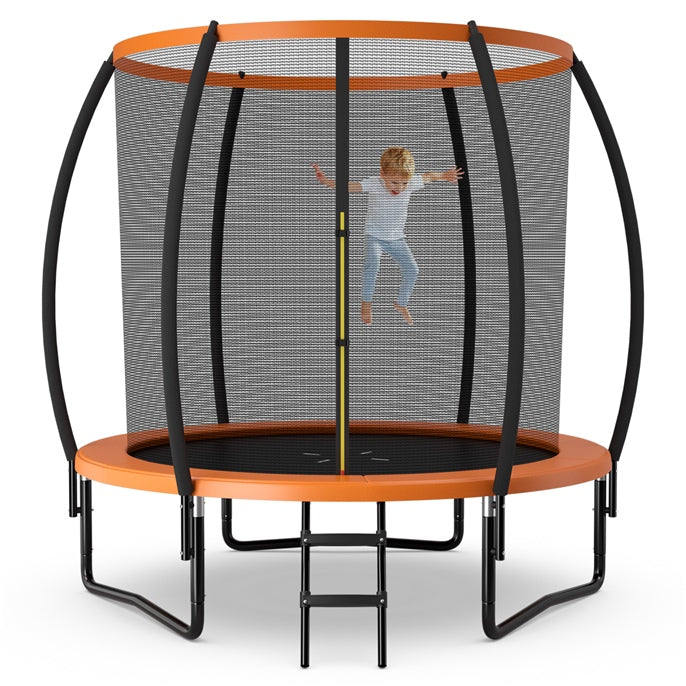 GYMAX Trampoline, 12FT ASTM Approved Recreational Trampoline with Enclosure, Ladder & Galvanized Steel Frame