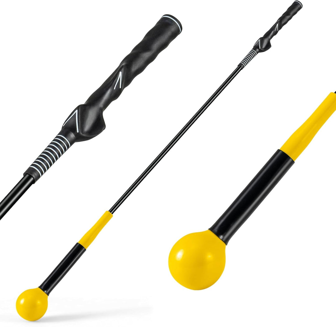 GYMAX Golf Swing Trainer Warm-Up Stick with Grip Trainer for Rhythm