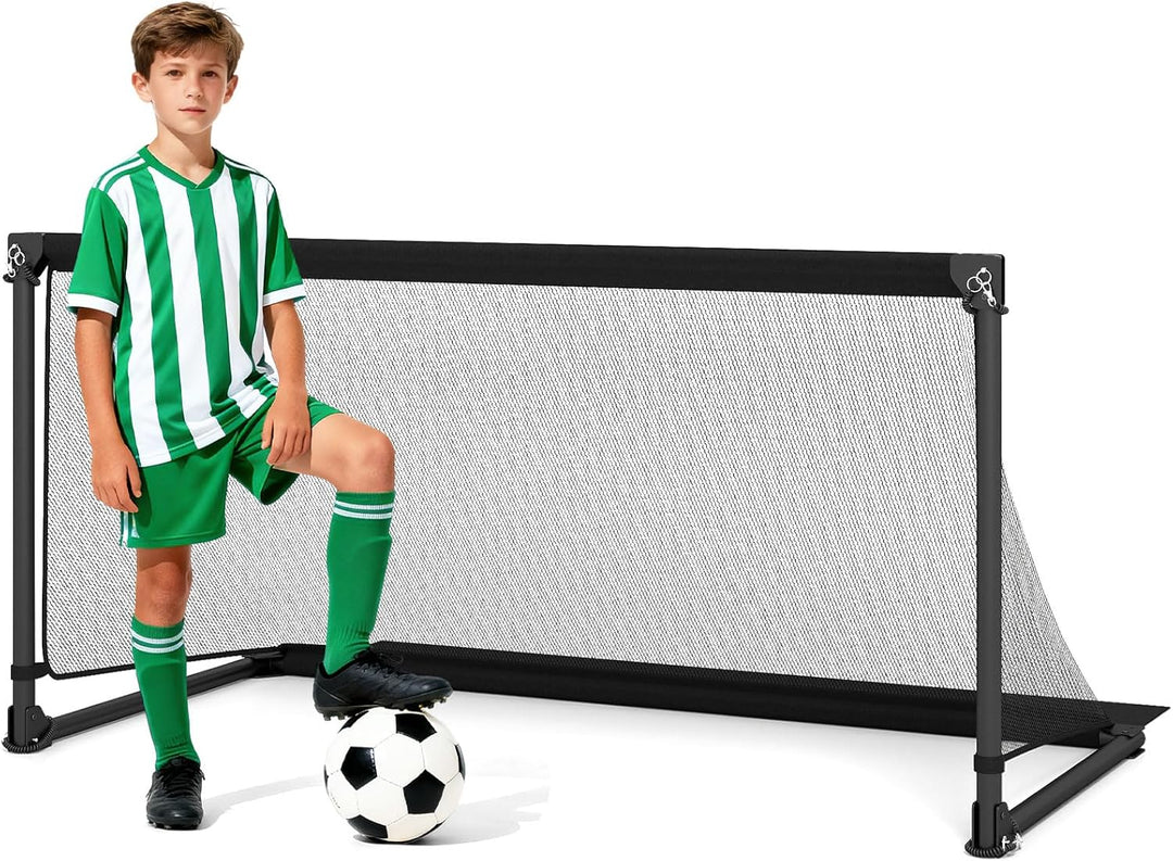 GYMAX Soccer Goal Foldable Portable Soccer Training Net with Metal Frame