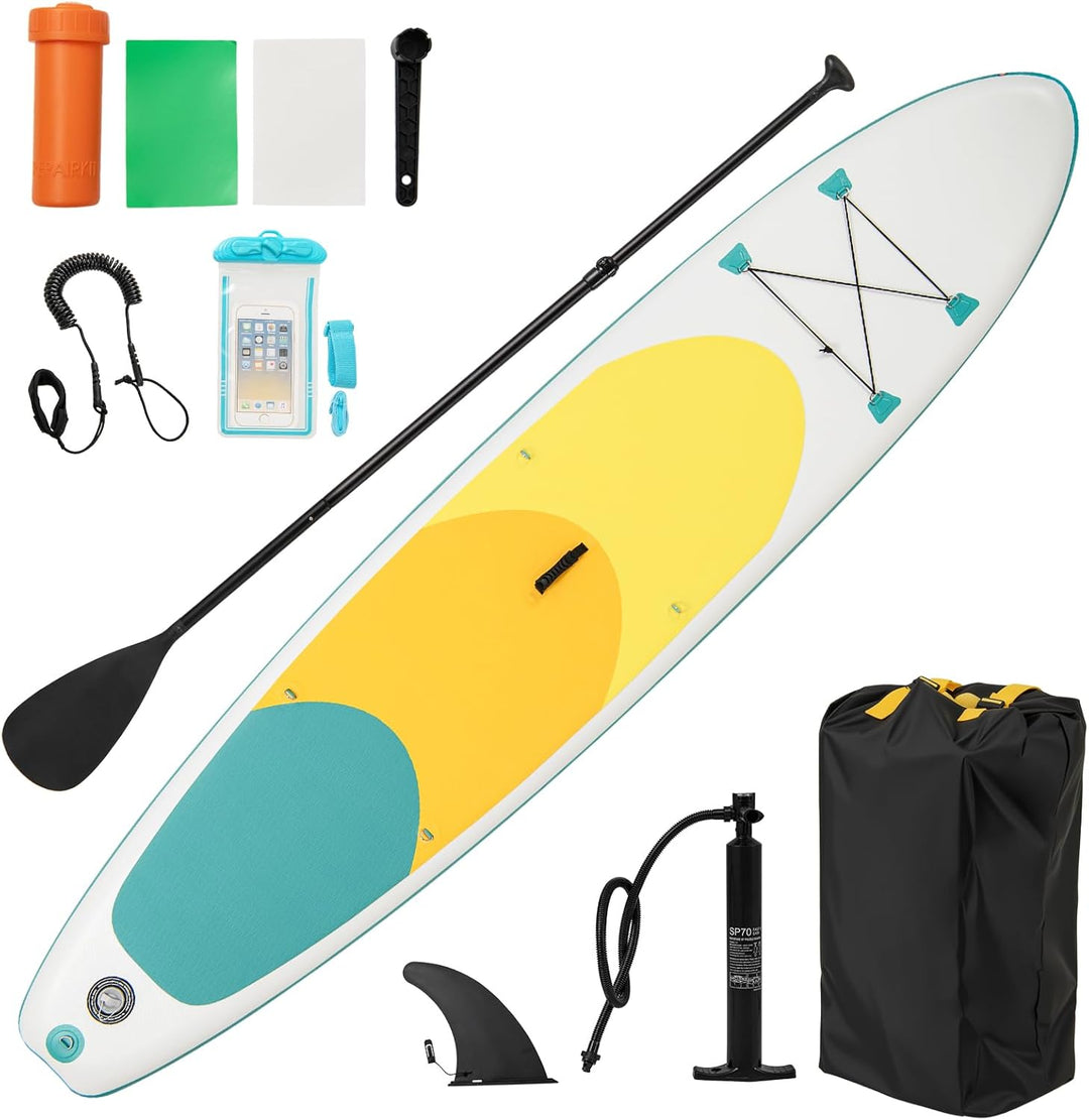 GYMAX Paddle Board 11' x 6" Inflatable Stand Up Paddle Board with SUP Accessories