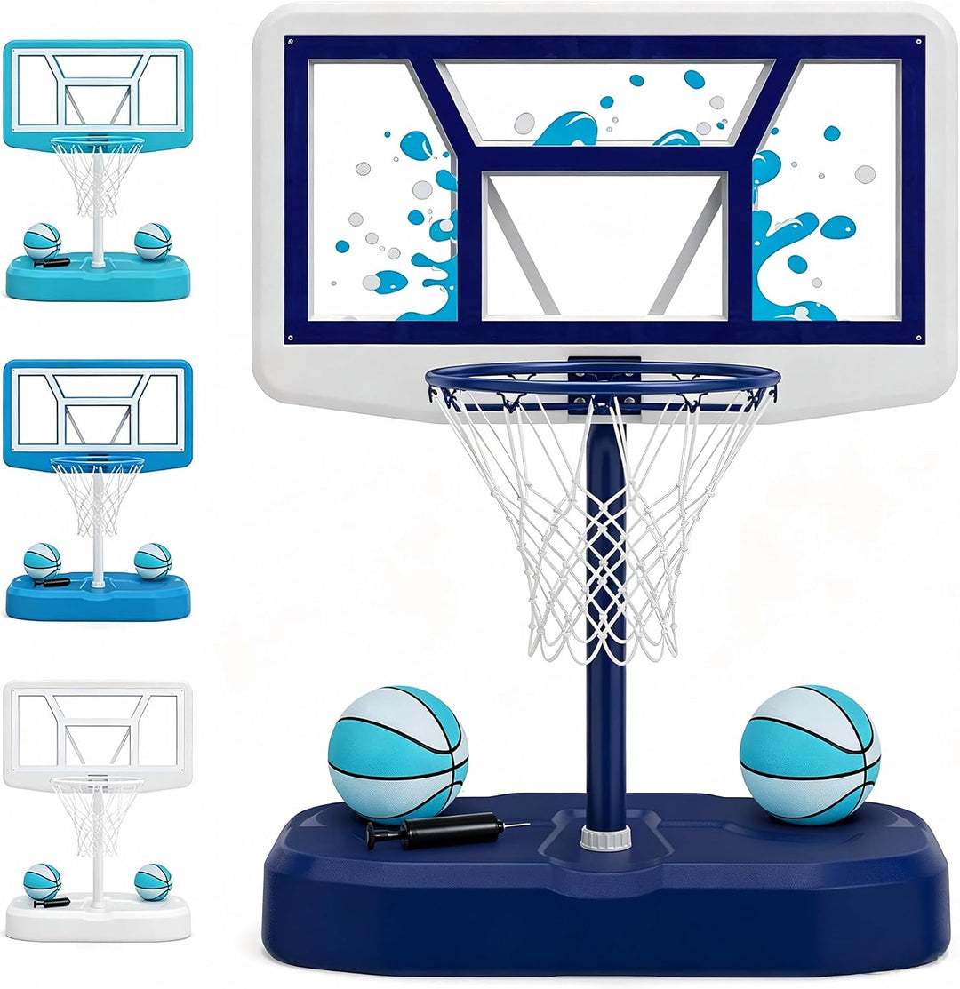 GYMAX Pool Basketball Hoop with 42" Large Backboard & 43" Base