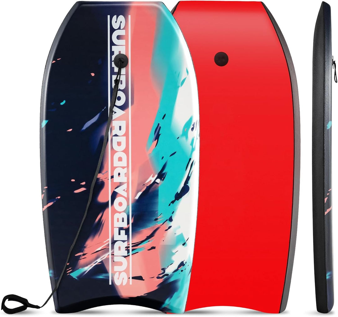GYMAX Boogie Boards for Beach, 33"/37"/41" Body Board with EPS Foam Core