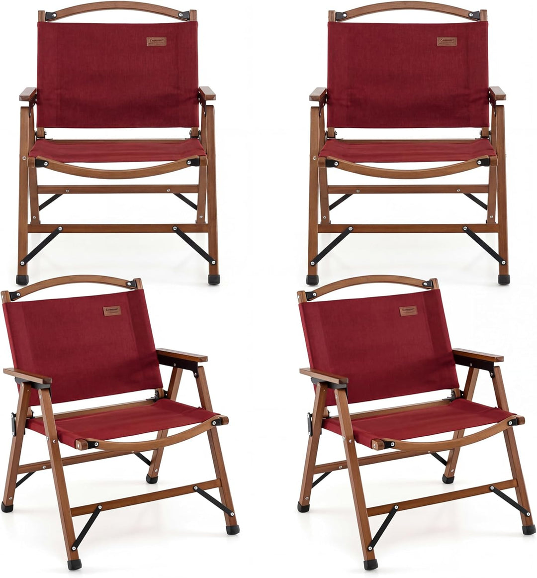 GYMAX 330lbs Folding Camping Chairs with Heavy Duty 900D Oxford Cloth (2/4/6/8)