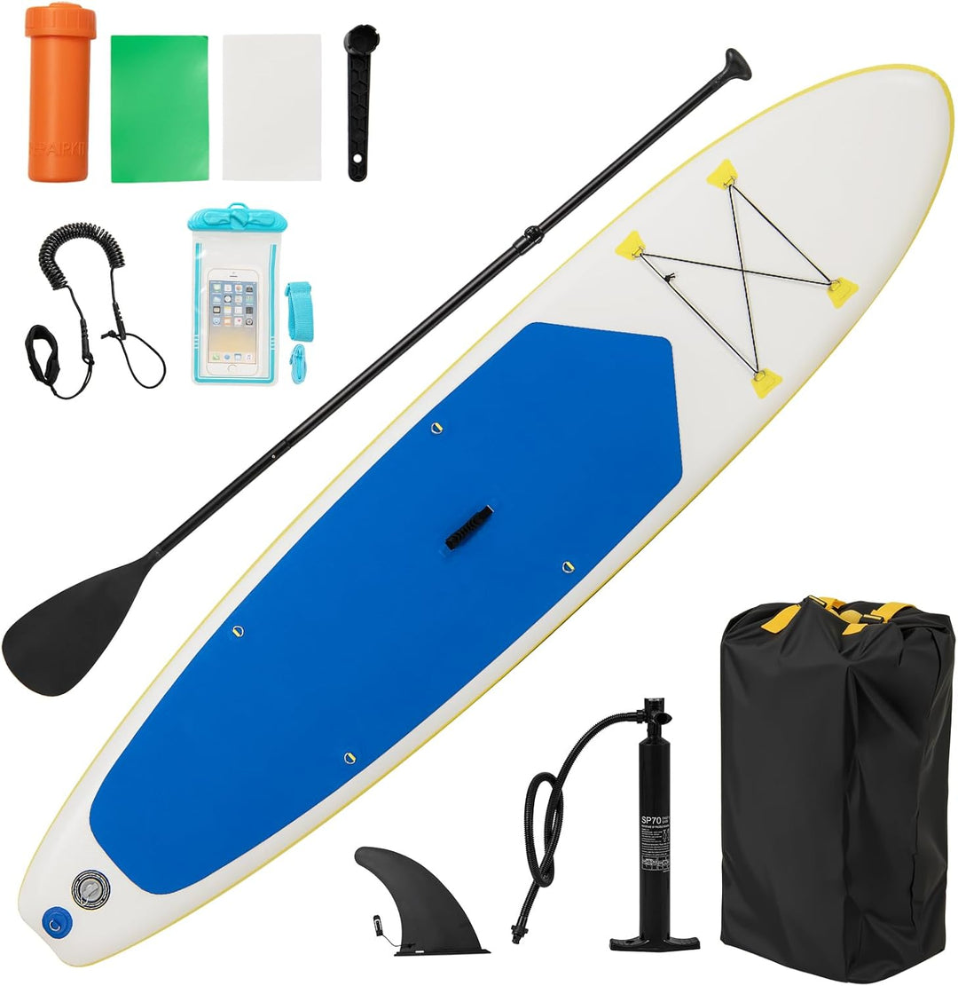 GYMAX Paddle Board 11' x 6" Inflatable Stand Up Paddle Board with SUP Accessories
