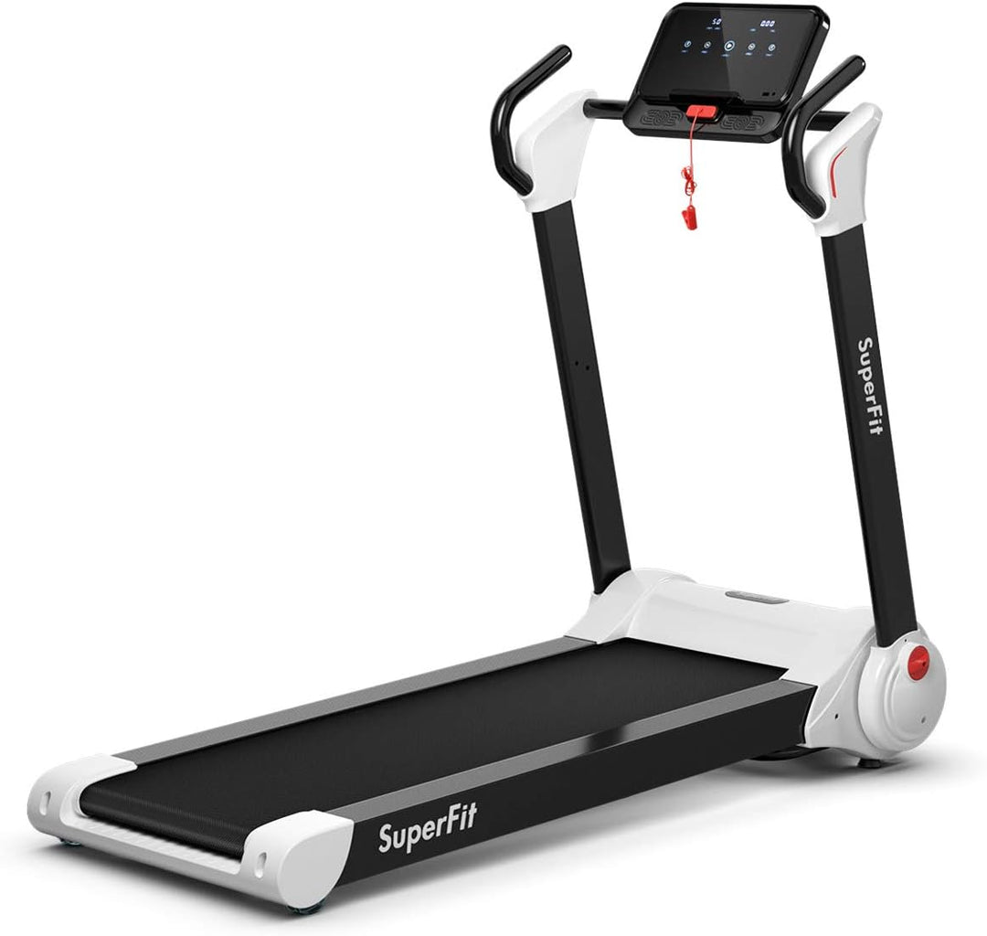 GYMAX Folding Treadmill, 2.25HP Electric Motorized Running Walking Machine with LED Touch Screen