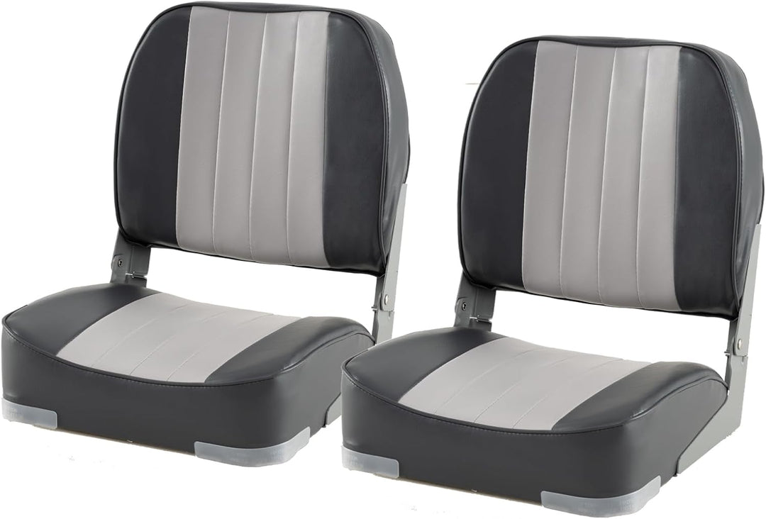GYMAX Boat Seats Folding Low/High Back Boat Seats with Stainless Steel Screw Included