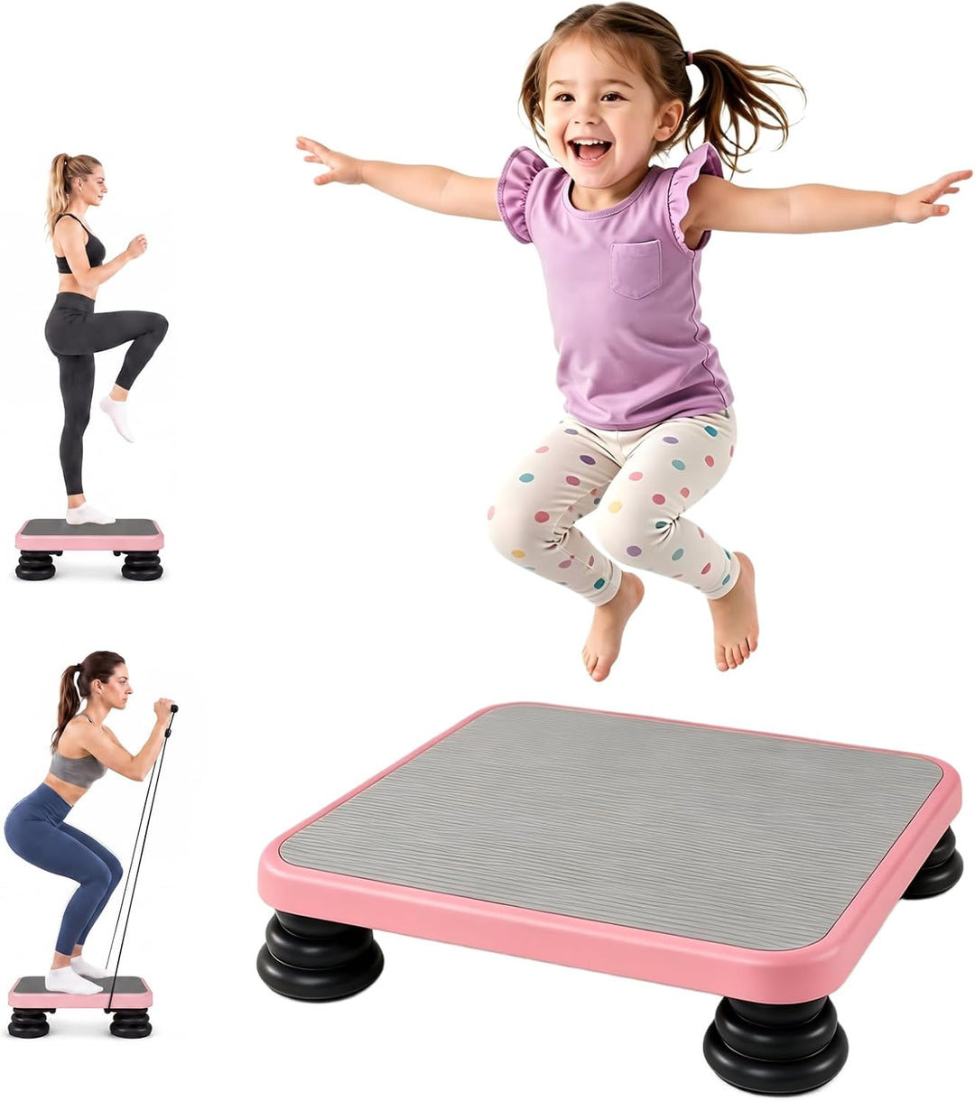 GYMAX Mini Trampoline | 330 LBS Bounce Board with Elastic Rope