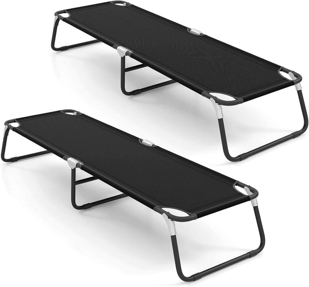 Gymax Folding Camping Cot, Portable Sleeping Cot Ultra Lightweight Heavy Duty Bed