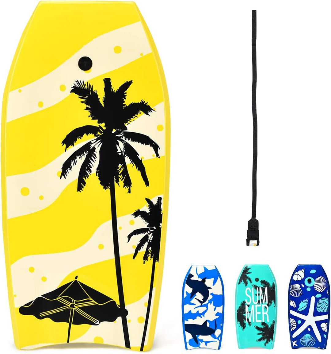 GYMAX 33"/37"/41" Body Board with EPS Foam Core Boogie Boards for Beach