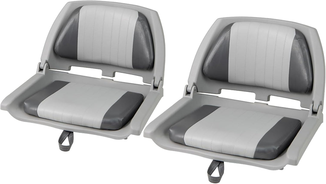 GYMAX Boat Seats 1/2 Pack Folding Low Back Fishing Boat Seat