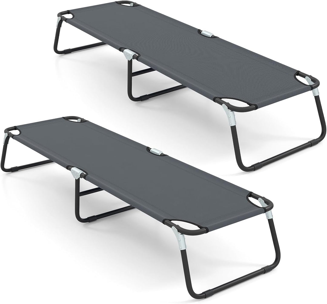 Gymax Folding Camping Cot, Portable Sleeping Cot Ultra Lightweight Heavy Duty Bed