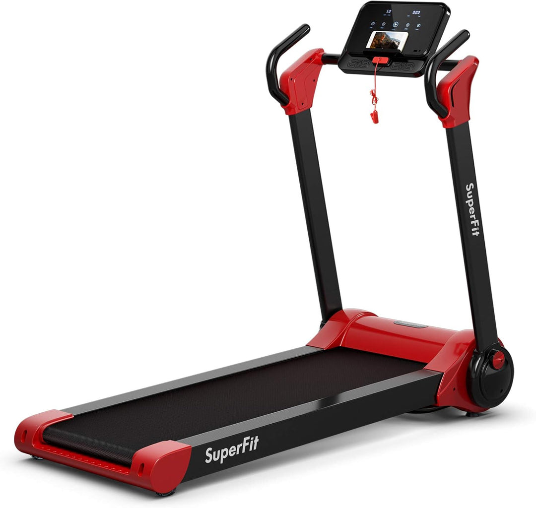 GYMAX Folding Treadmill, 2.25HP Electric Motorized Running Walking Machine with LED Touch Screen