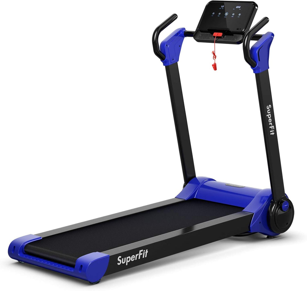 GYMAX Folding Treadmill, 2.25HP Electric Motorized Running Walking Machine with LED Touch Screen