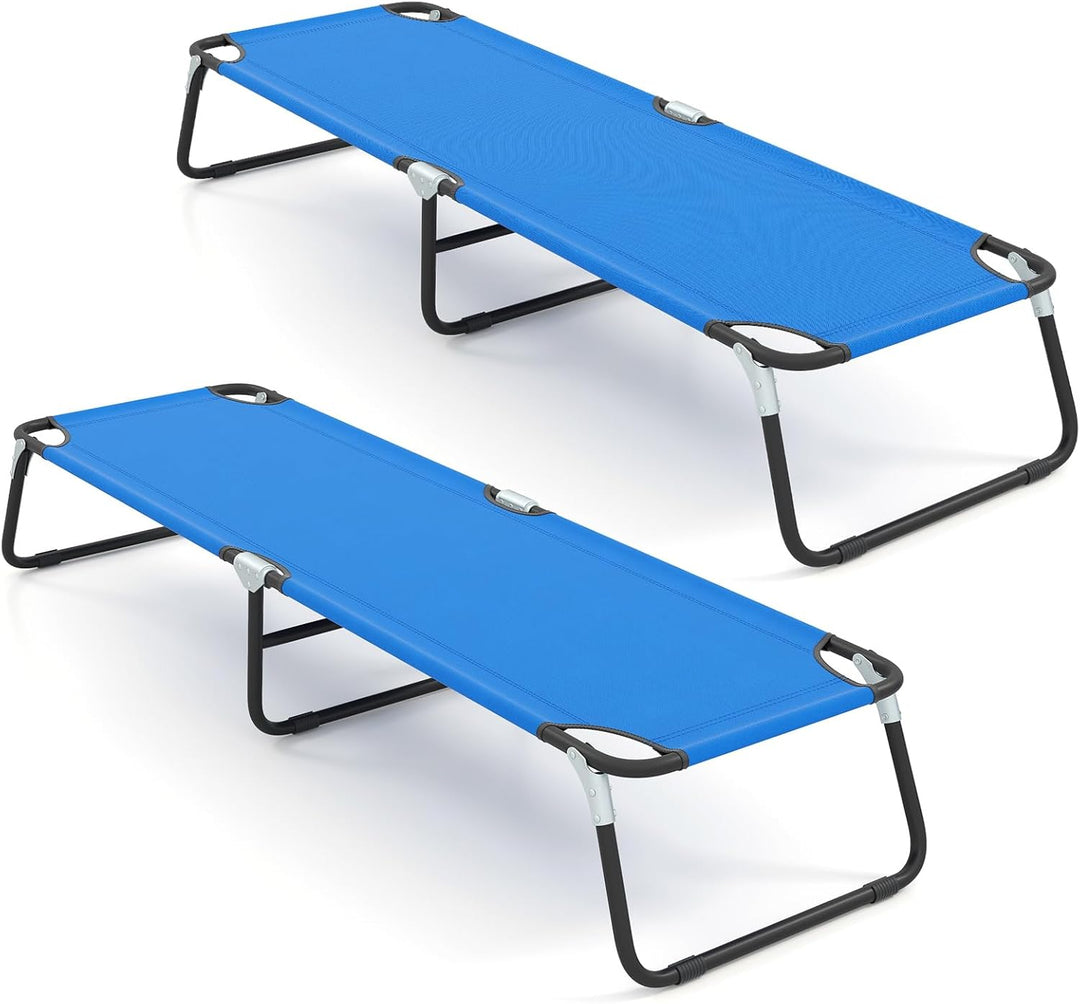 Gymax Folding Camping Cot, Portable Sleeping Cot Ultra Lightweight Heavy Duty Bed