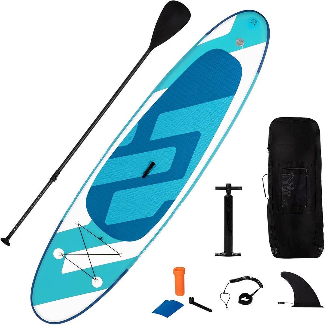 GYMAX Inflatable Stand Up Paddle Board, 10’ x 31” x 6” Lightweight SUP with Accessory Set, Backpack