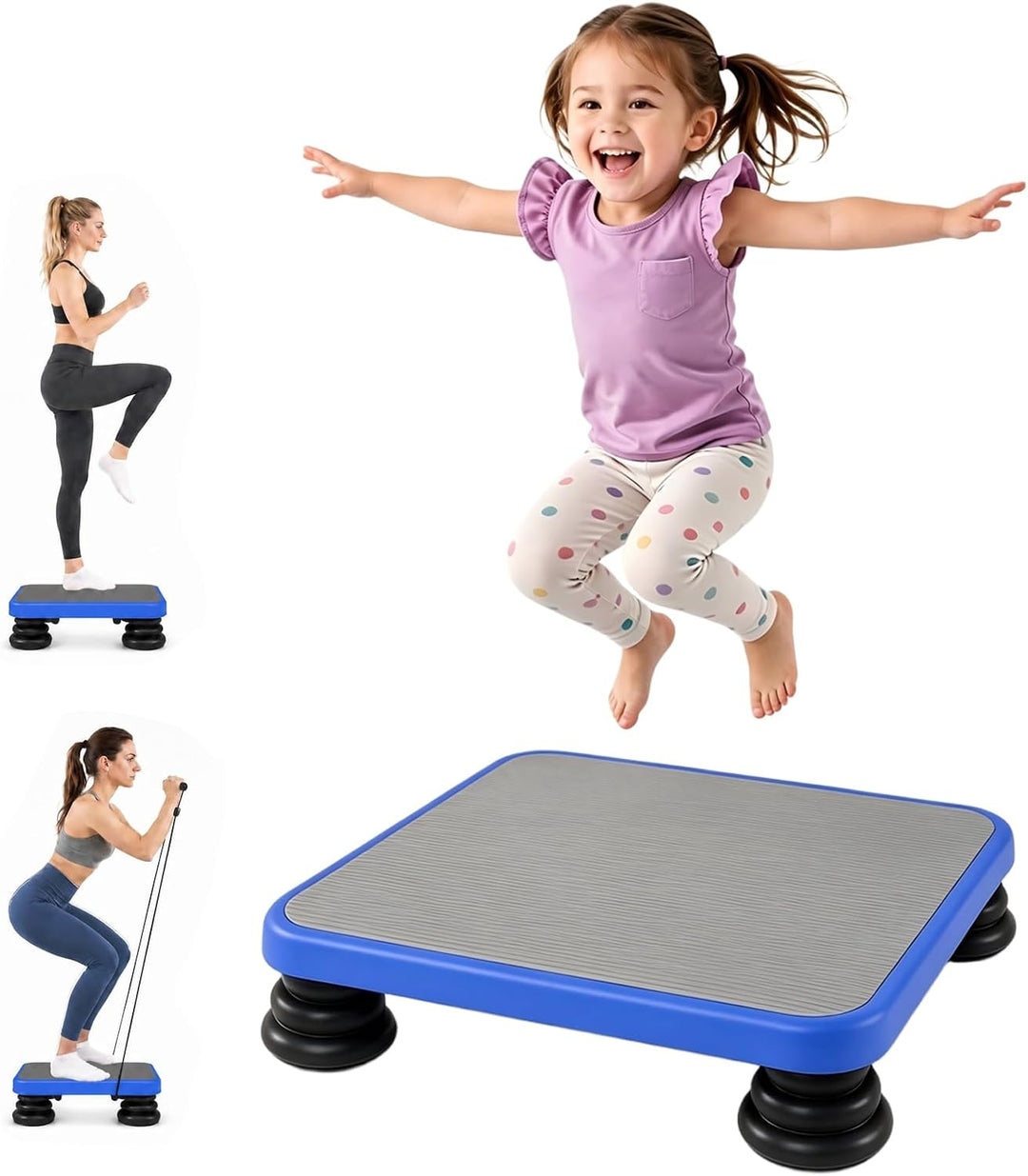 GYMAX Mini Trampoline | 330 LBS Bounce Board with Elastic Rope