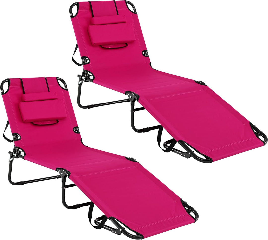 GYMAX Folding Lounge Chairs with Face Hole & Cover