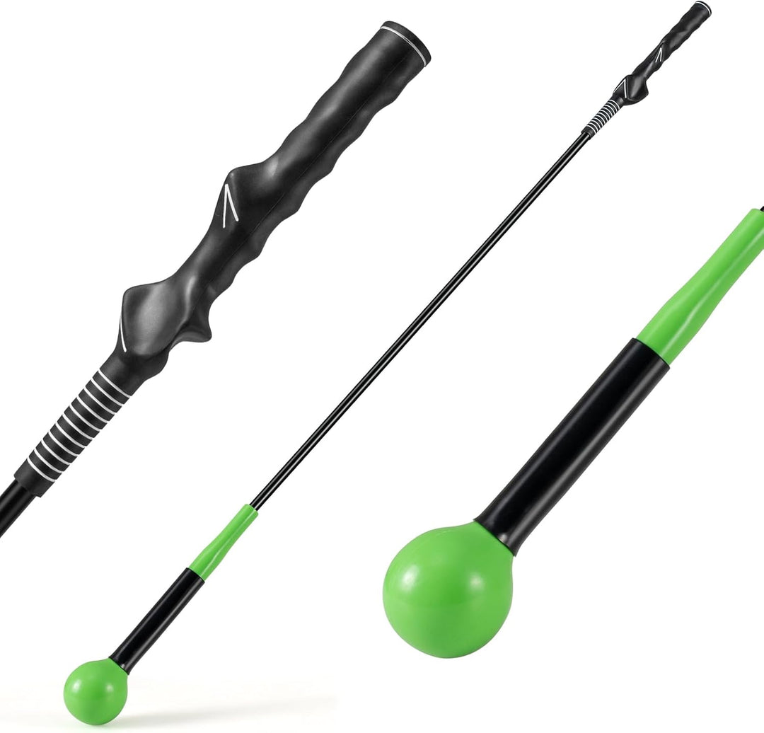 GYMAX Golf Swing Trainer Warm-Up Stick with Grip Trainer for Rhythm