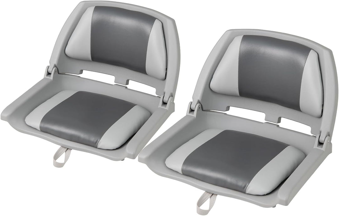 GYMAX Boat Seats 1/2 Pack Folding Low Back Fishing Boat Seat