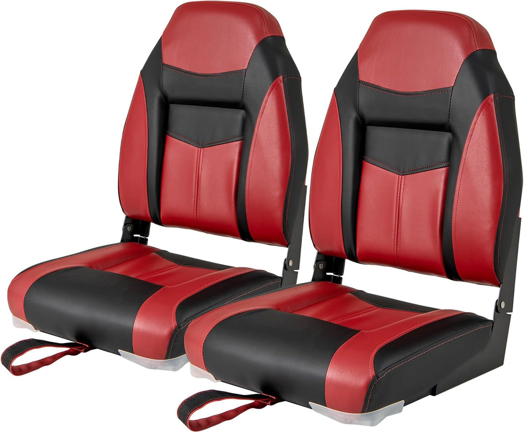 GYMAX Boat Seats, Folding High Back Boat Seats with Stainless Steel Screw Included