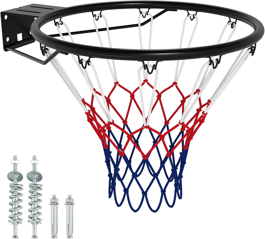GYMAX Basketball Rim 18 inch Basketball Rim Replacement with All-Weather Net