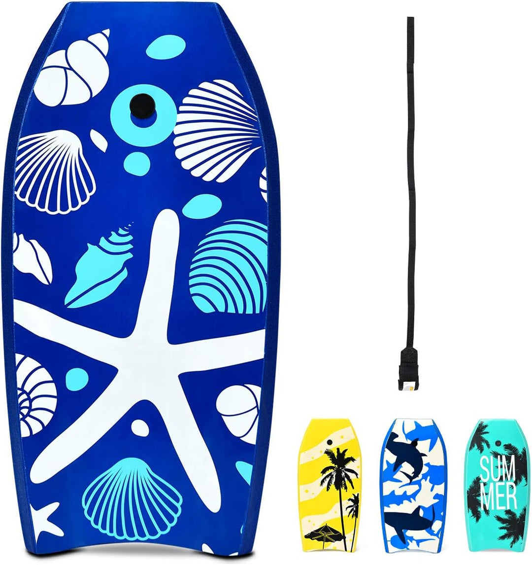 GYMAX 33"/37"/41" Body Board with EPS Foam Core Boogie Boards for Beach