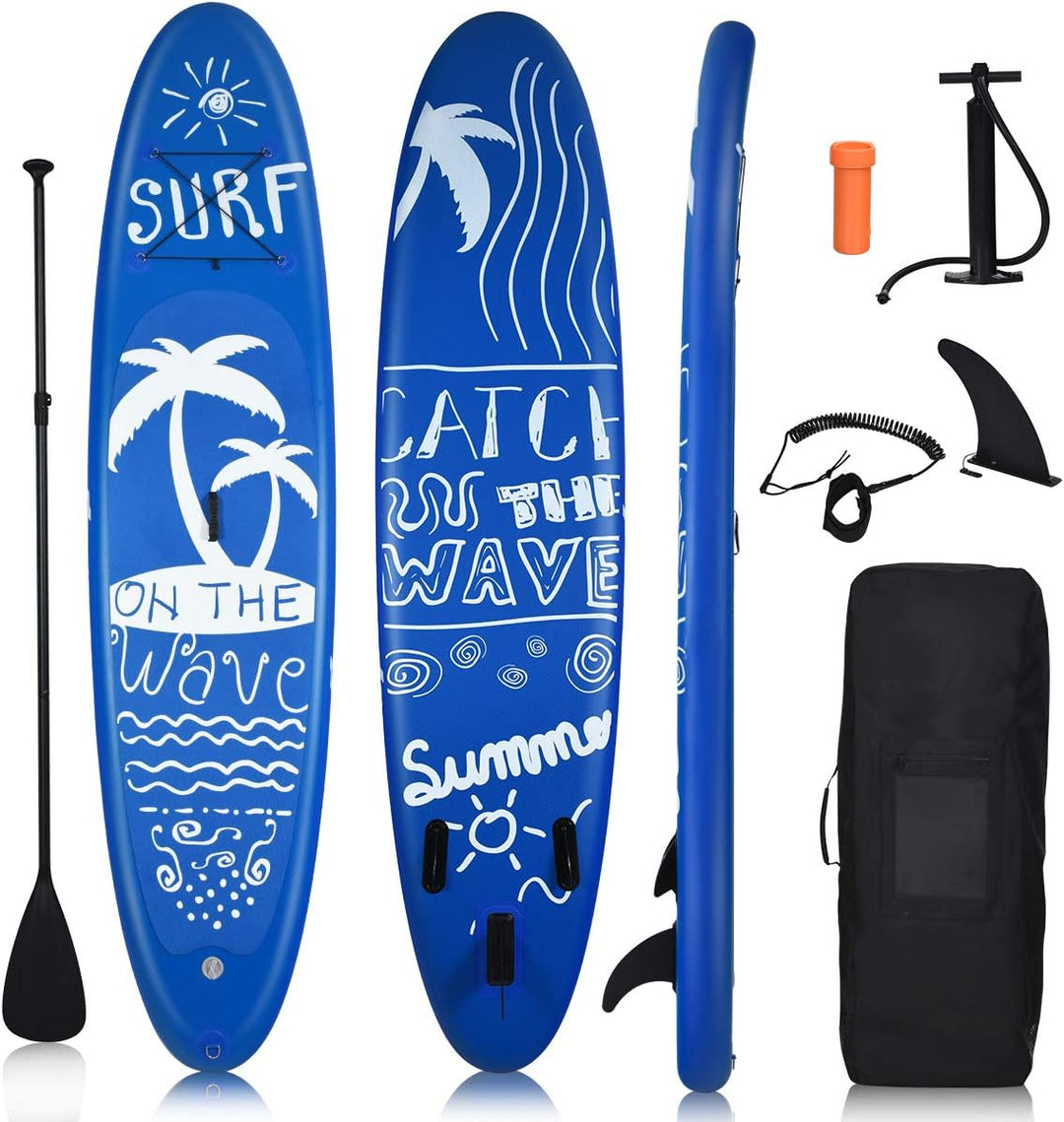 GYMAX Paddle Board, 9.8' x 6" Inflatable Stand Up Paddle Board with SUP Accessories