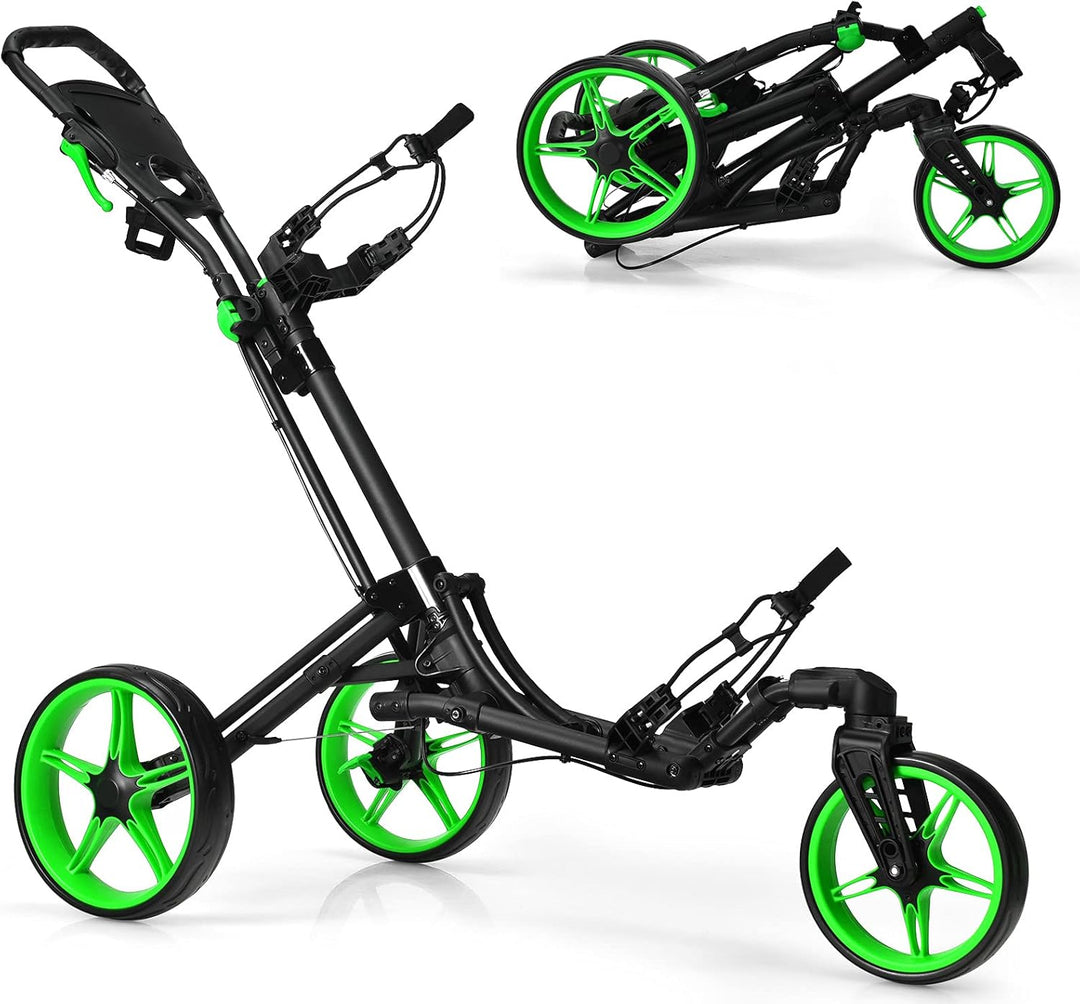 GYMAX Folding Golf Push Cart with Swivel Front Wheel